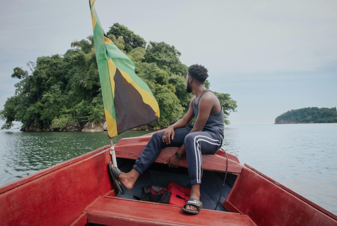 Man on boat in Jamaica