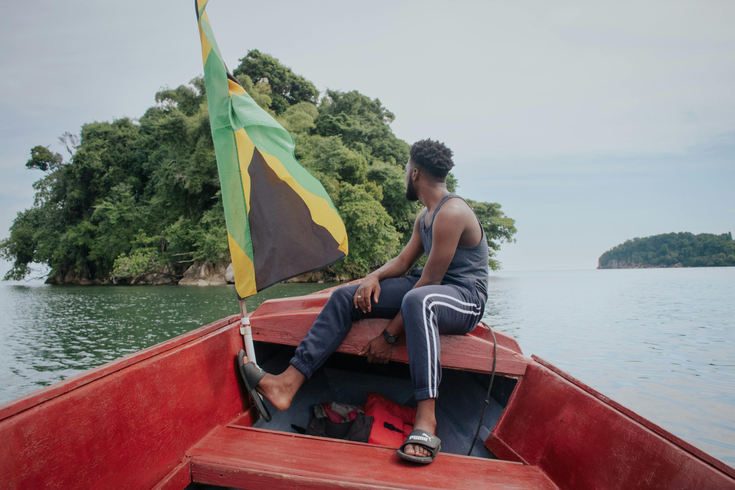 Man on boat in Jamaica